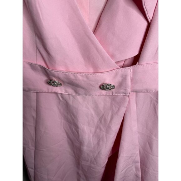 Mac Duggal 55692 Sheath Pink Mini Dress Ruffles Plunging V Neck Size 10 NWT - Picture 8 of 12